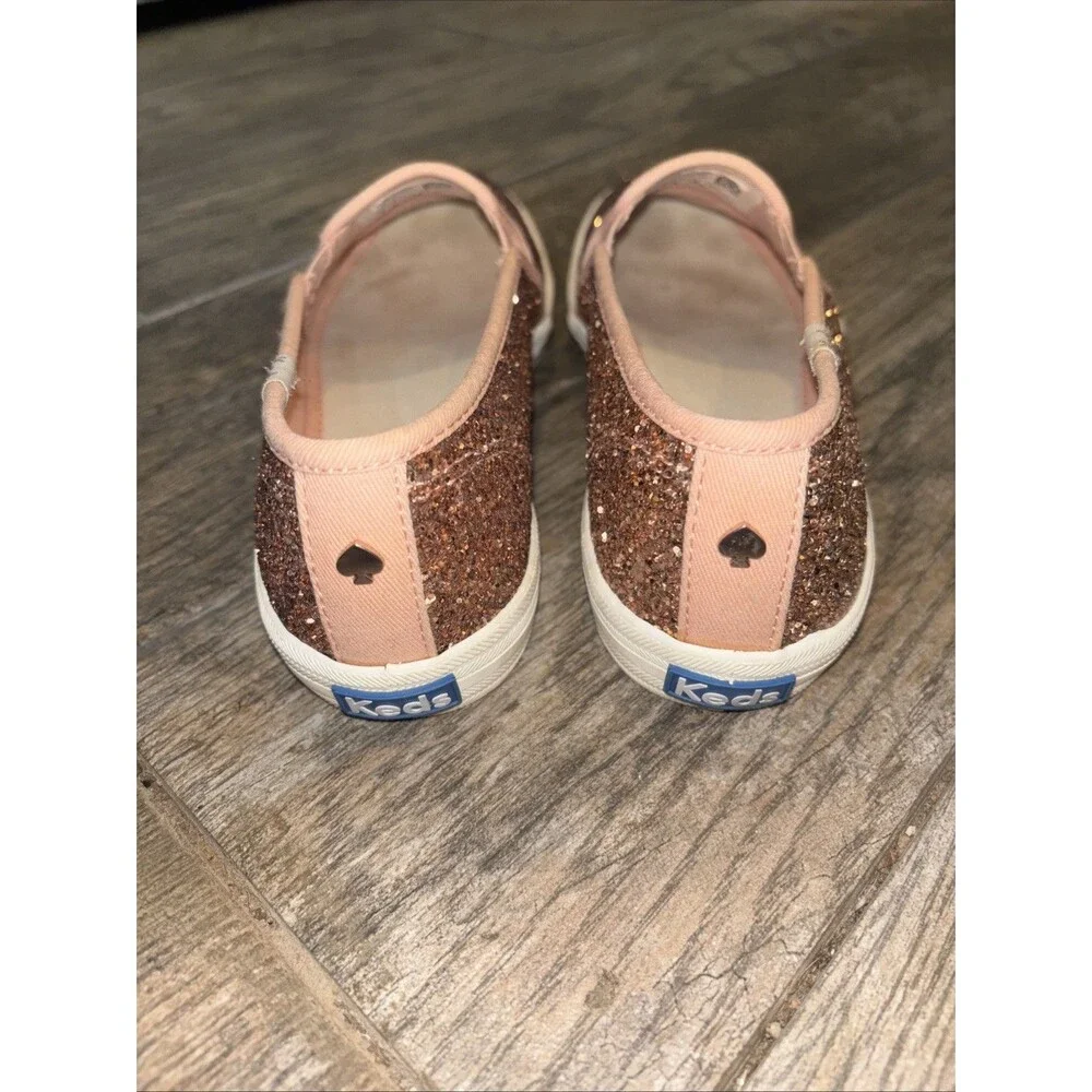 Keds Kate Spade Pink Glitter Slip On Sneakers Women’s Size 5.5